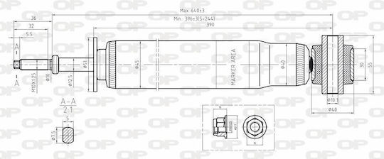 Open Parts Set Amortizoare 1buc pentru Peugeot 307 / 308