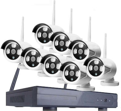 Hd Nvr Kit Jortan Integrated CCTV System Wi-Fi with 8 Wireless Cameras