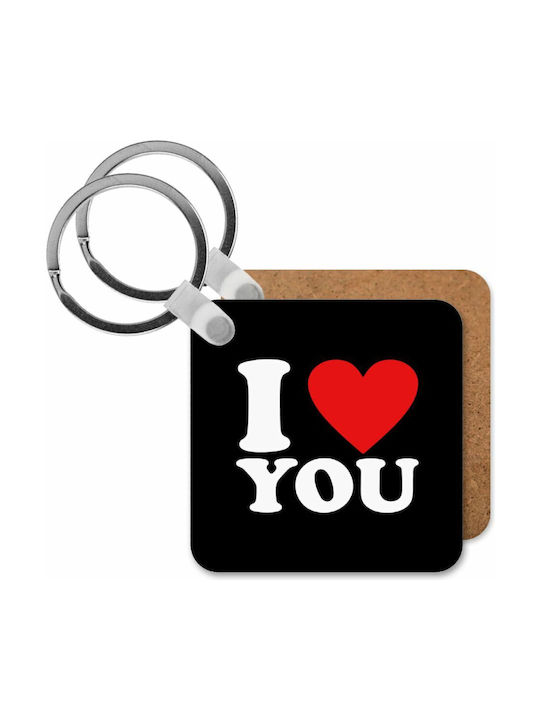 Keychain Wallet I Love You Wooden