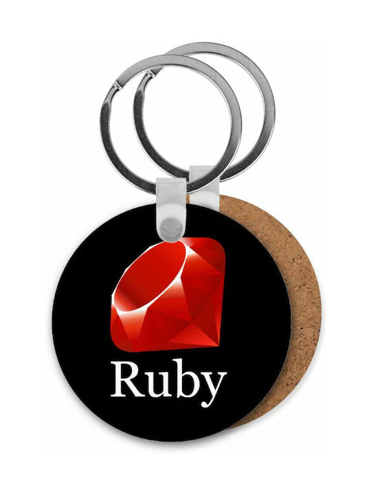 Keychain Wallet Ruby Wooden