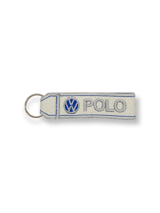 Keychain Piele Alb