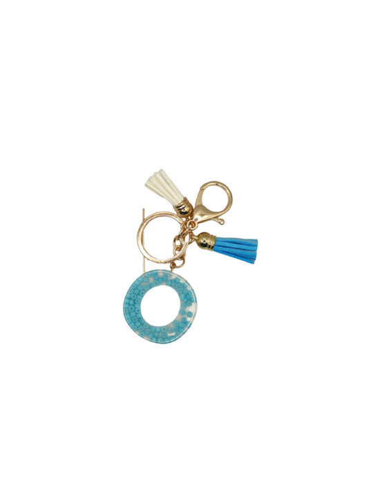 Keychain Monogram Light Blue