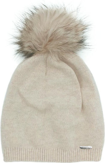 Knitted Beanie Cap Beige