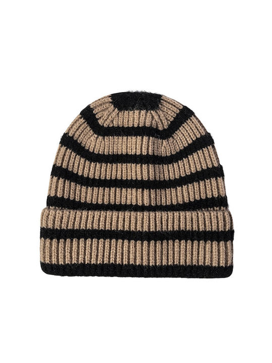 Knitted Beanie Cap Brown