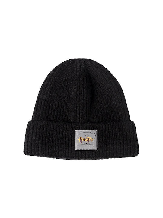 Ribbed Beanie Cap Black