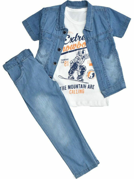 Kinder-Set mit Hose Sommer 3Stück Weiß