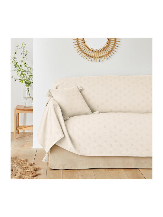 La Redoute Interieurs Sofa Throw Jacquard 180x230cm Beige