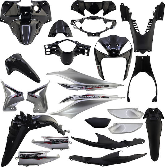 Motorcycle Plastic Set for Honda Wave Black 22pcs