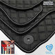 Mitsubishi Carisma 1995-2004 Technoleather Cube Negru cu Broderie Albă Set Mitsubishi de 4 Bucăți