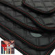 Set covorașe Fiat Cinquecento din piele techno Cube negru cu broderie roșie Fiat, set de 4 bucăți