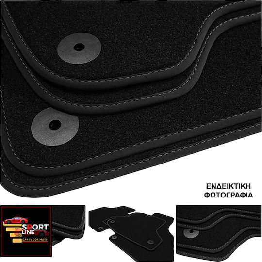 Toyota Paseo 1995-1999 Πατακια Μοκετα Sport Line Μαυρο Me Γκρι Ραφη Γκρι Κεντημα Toyota Σετ 4τμχ