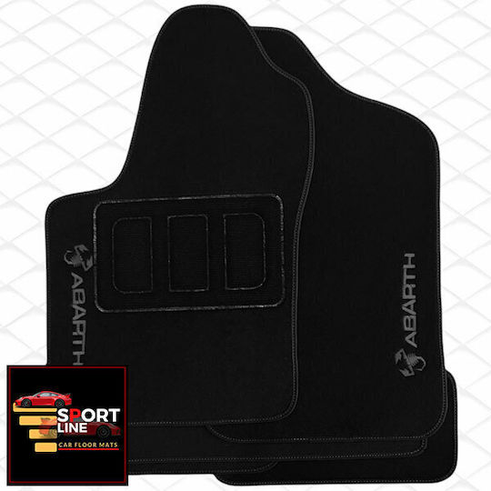 Covorașe Auto Fiat Seicento Linie Sport Negru Cu Cusături Gri Broderie Gri Abarth Set 4 bucăți