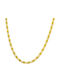 Goldjewels Верига Врат от Стомана Позлатена Тънка Дебелина 3mm и Дължина 60cm