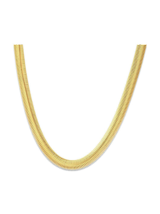 Goldjewels Chain Neck Snake made of Steel Gold-plated Wide Thickness 6mm and Length 40cm