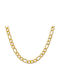 Goldjewels Figaro Lanț Gât din Oțel Placată cu Aur Largă Grosime 7mm și Lungime 55cm