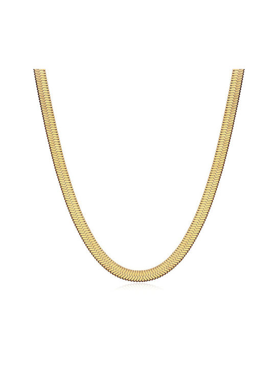 Women's Snake Gold Plated Stainless Steel Neck Chain Yellow