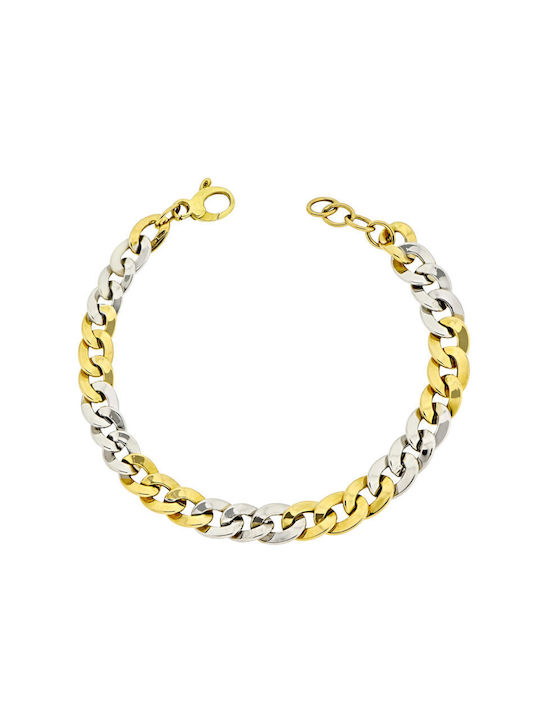 Two-Tone Chain Hand made of Gold 14K