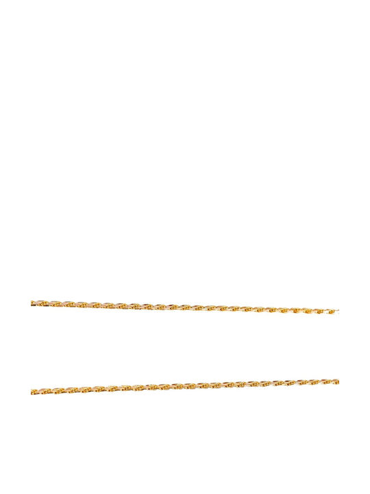 Gatsa Двуцветна Верига Врат от Злато 14K Дължина 40cm