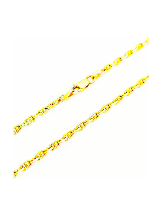 PS Silver Goldene Kette Nacken 14K Dünne mit einer Dicke von 3mm und einer Länge von 51cm