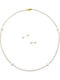 Margaritari Set with Necklace & Earrings from Gold 18K with Pearls
