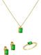 Ioannis Kosmima Set with Necklace , Earrings & Ring from Gold 14K with Stones