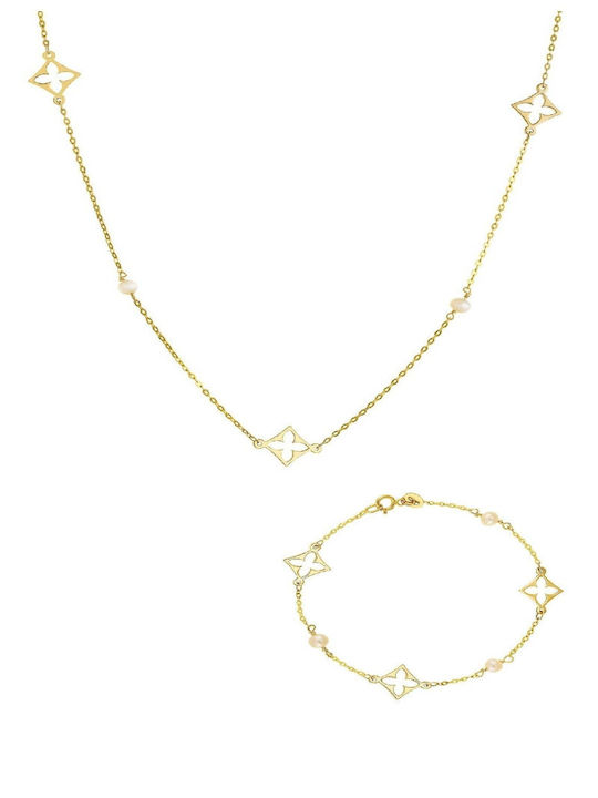 Ioannis Κόσμημα Σετ με Κολιέ & Βραχιόλι από Χρυσό 14K