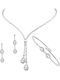 Set with Necklace , Earrings & Bracelet from White Gold 14K