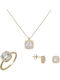 Set mit Halskette , Ohrringe & Ring aus Gold 14K