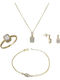 Set mit Halskette , Ohrringe & Ring aus Gold 14K