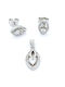 PS Silver Set mit Ohrringe & Anhänger aus Silber mit Steinen