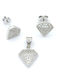PS Silver Set mit Ohrringe & Anhänger aus Silber mit Steinen