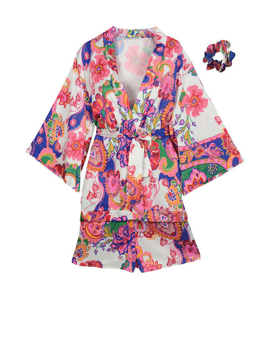 Rock Club Women's Kimono Beachwear Pink