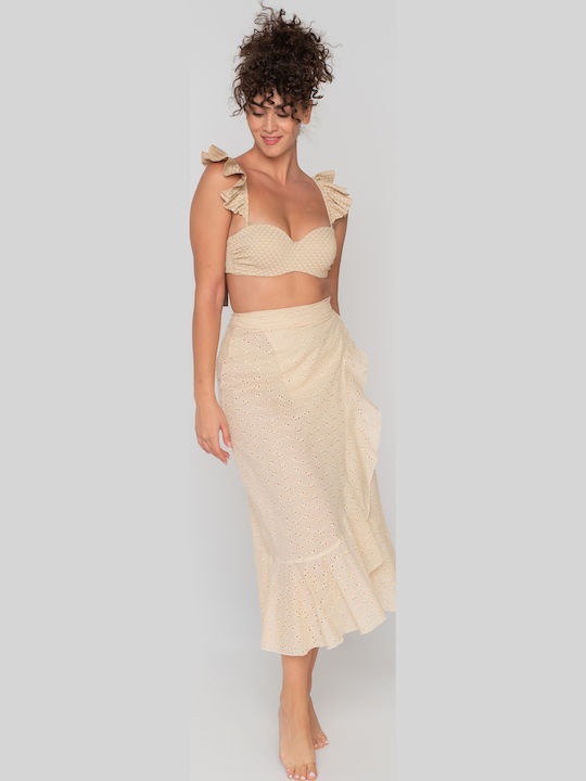 Jeannette Lingerie Γυναικεία Φούστα Παραλίας σε Μπεζ χρώμα