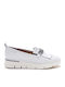 Δερμάτινα Γυναικεία Loafers σε Λευκό Χρώμα