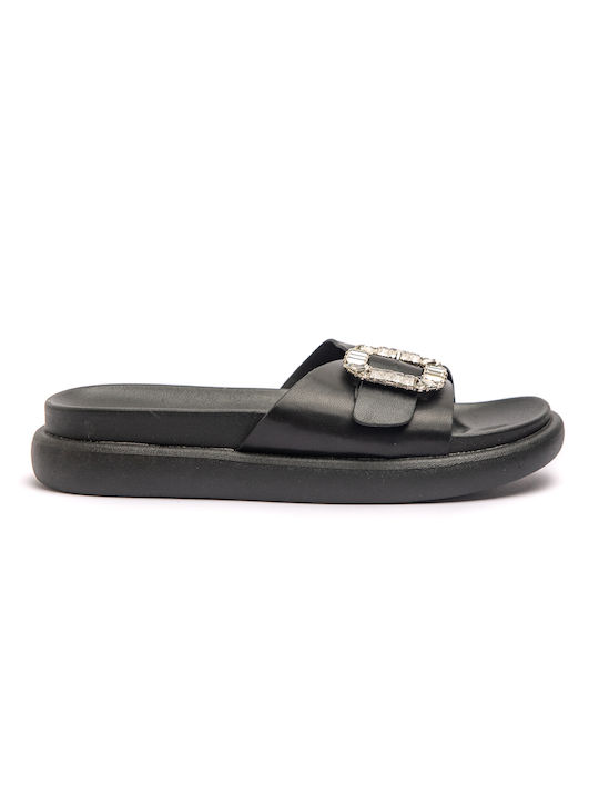Malesa Damen Flache Sandalen in Schwarz Farbe