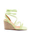 Malesa Women's Suede Ankle Strap Platforms Green