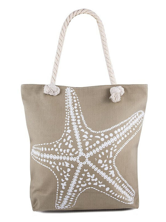Strandtasche aus Segeltuch Beiges