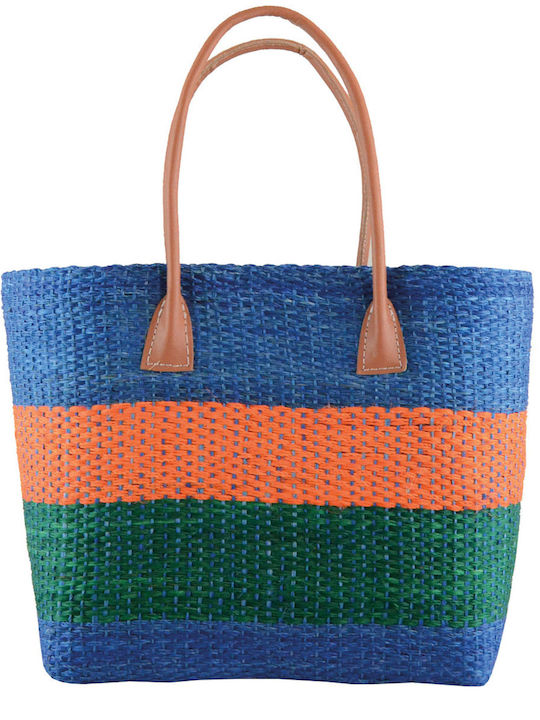 Rock Club Wicker Beach Bag Multicolour