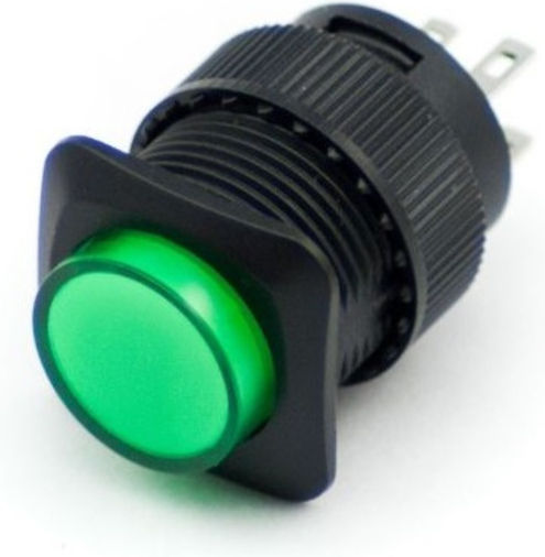 On-Off switch Pushbutton with Lighting Green 1pcs