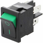 Mini 4p On-Off switch Rocker Green 1pcs