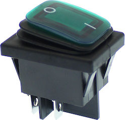 On Off On-Off switch Rocker Waterproof Green 1pcs