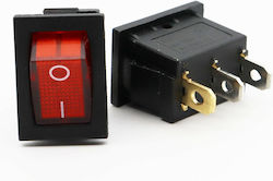 Mini Rocker Illuminated Switch Red