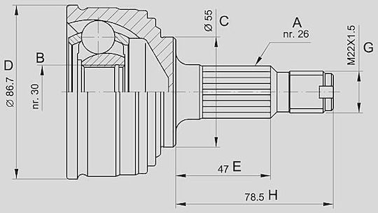 Open Parts Joint Kit for Honda Civic Mercedes-Benz V