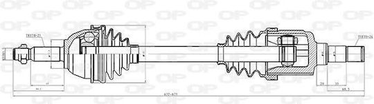 Open Parts Jumătate de axă pentru Ford Tranzit Connect