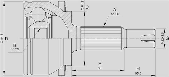 Open Parts Joint Kit for Toyota Auris