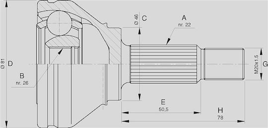 Open Parts Joint Kit for Seat Mii Skoda Citigo Volkswagen Up