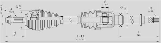 Open Parts Half Axle for Citroen Berlingo Renault Megane
