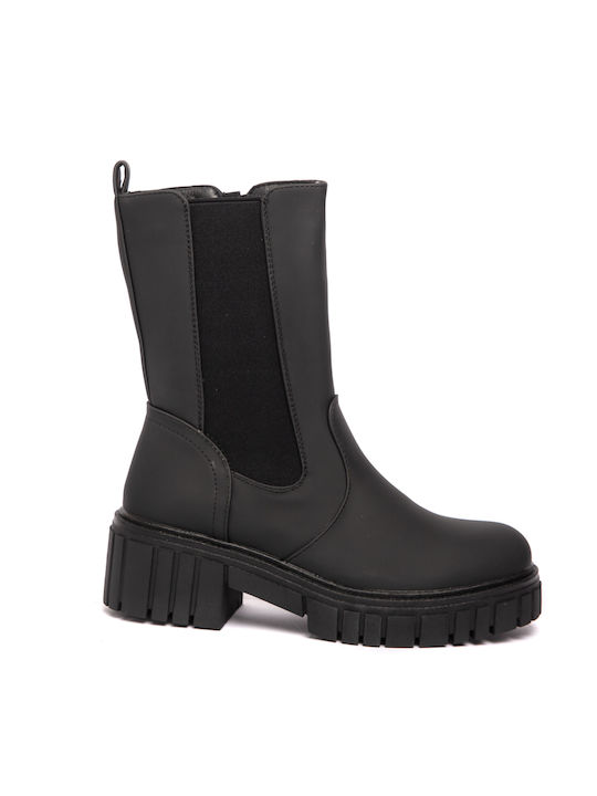 Malesa Damen Chelsea Stiefeletten Schwarz