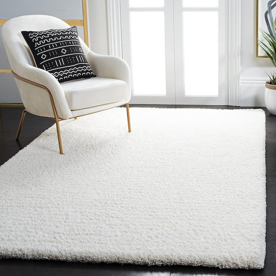 Saray Home Velvet Wohnzimmer Teppich Rechteckig Zottelig Ecru 160x230cm