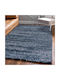 Saray Home Teppich Rechteckig Zottelig Synthetisch,Polyester/Cotton/Leather Blau